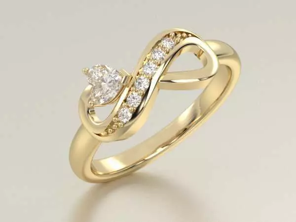  Infinity Ring With Stones 3D print model_0