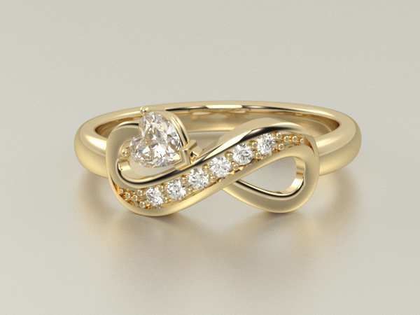  Infinity Ring With Stones 3D print model_2