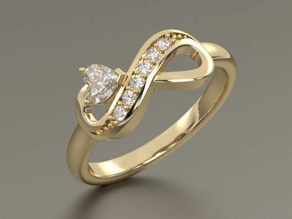  Infinity Ring With Stones 3D print model_1