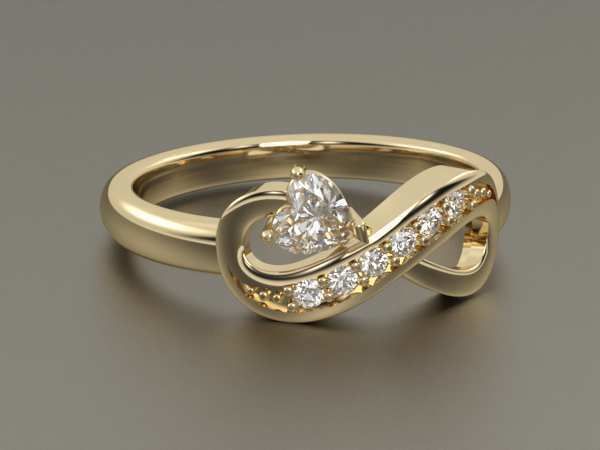  Infinity Ring With Stones 3D print model_3