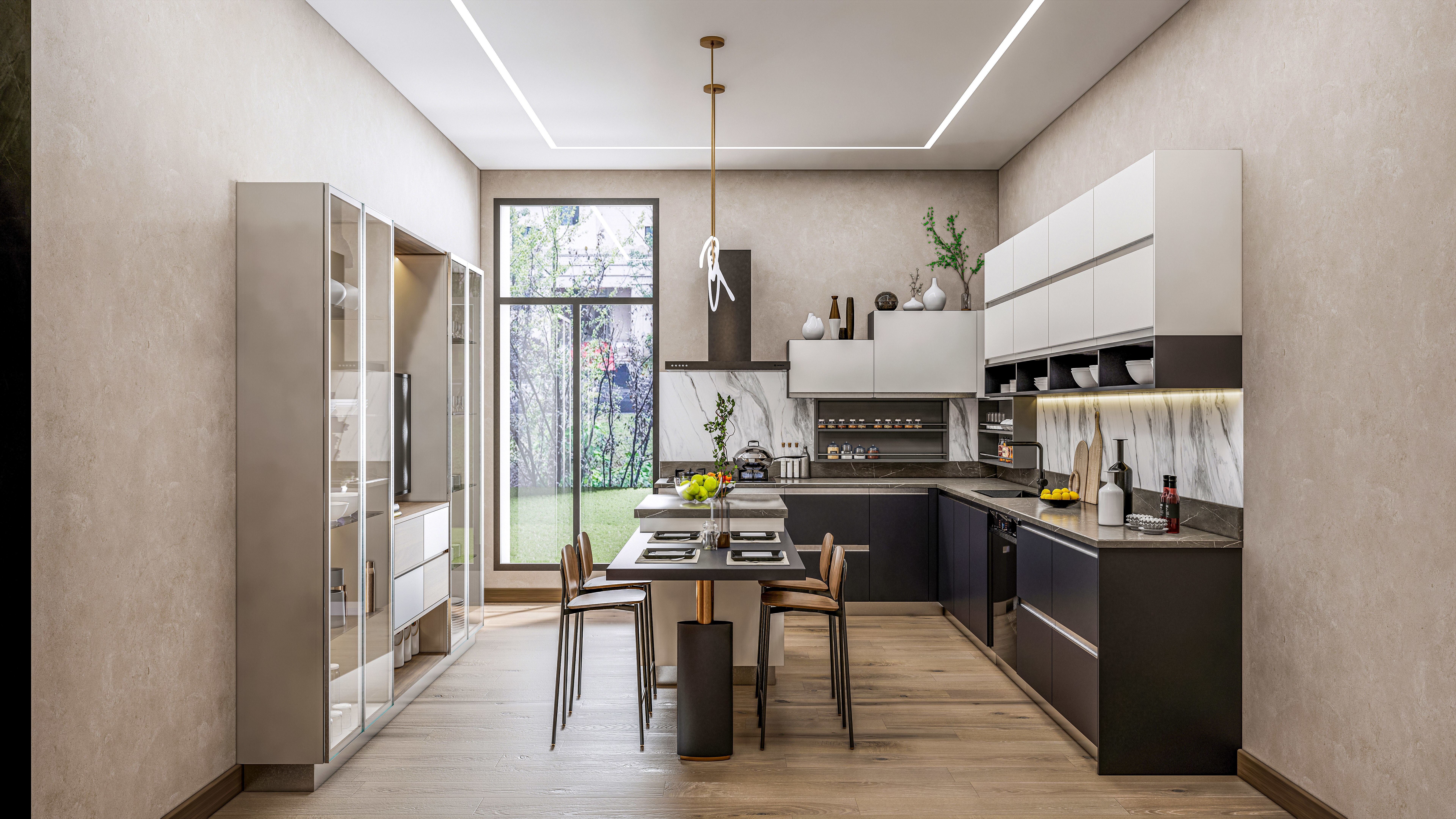 Kitchen fully parametric Resizable manufacturable 006 3D model