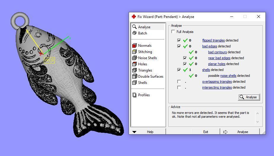 Fish Pendant 3D print model_9
