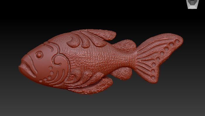 Fish Pendant 3D print model_11