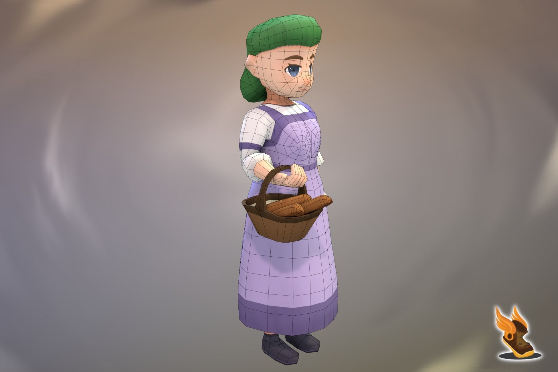 Stylized NPC - Peasants Bundle Low-poly 3D model_50