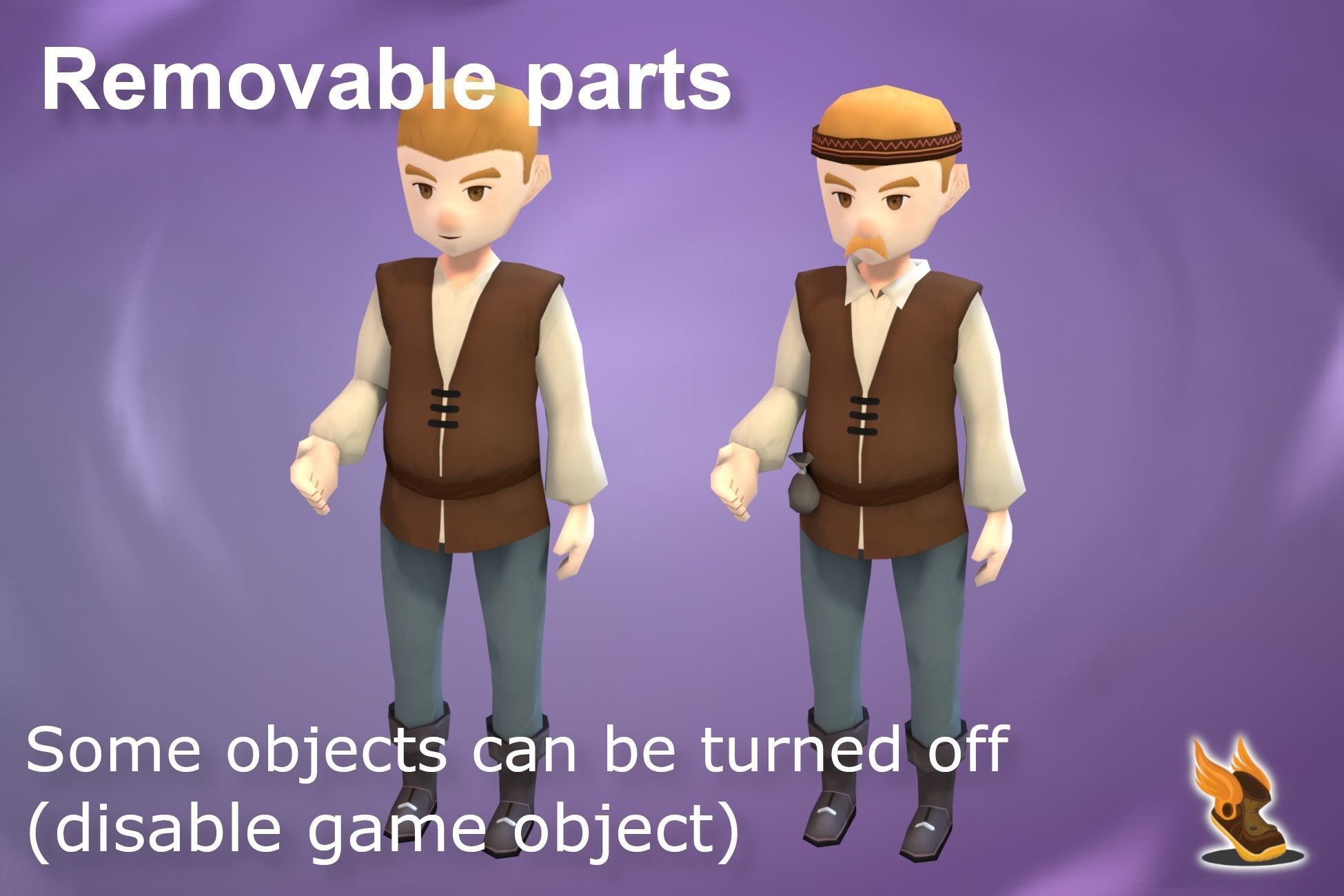 Stylized NPC - Peasants Bundle Low-poly 3D model_34