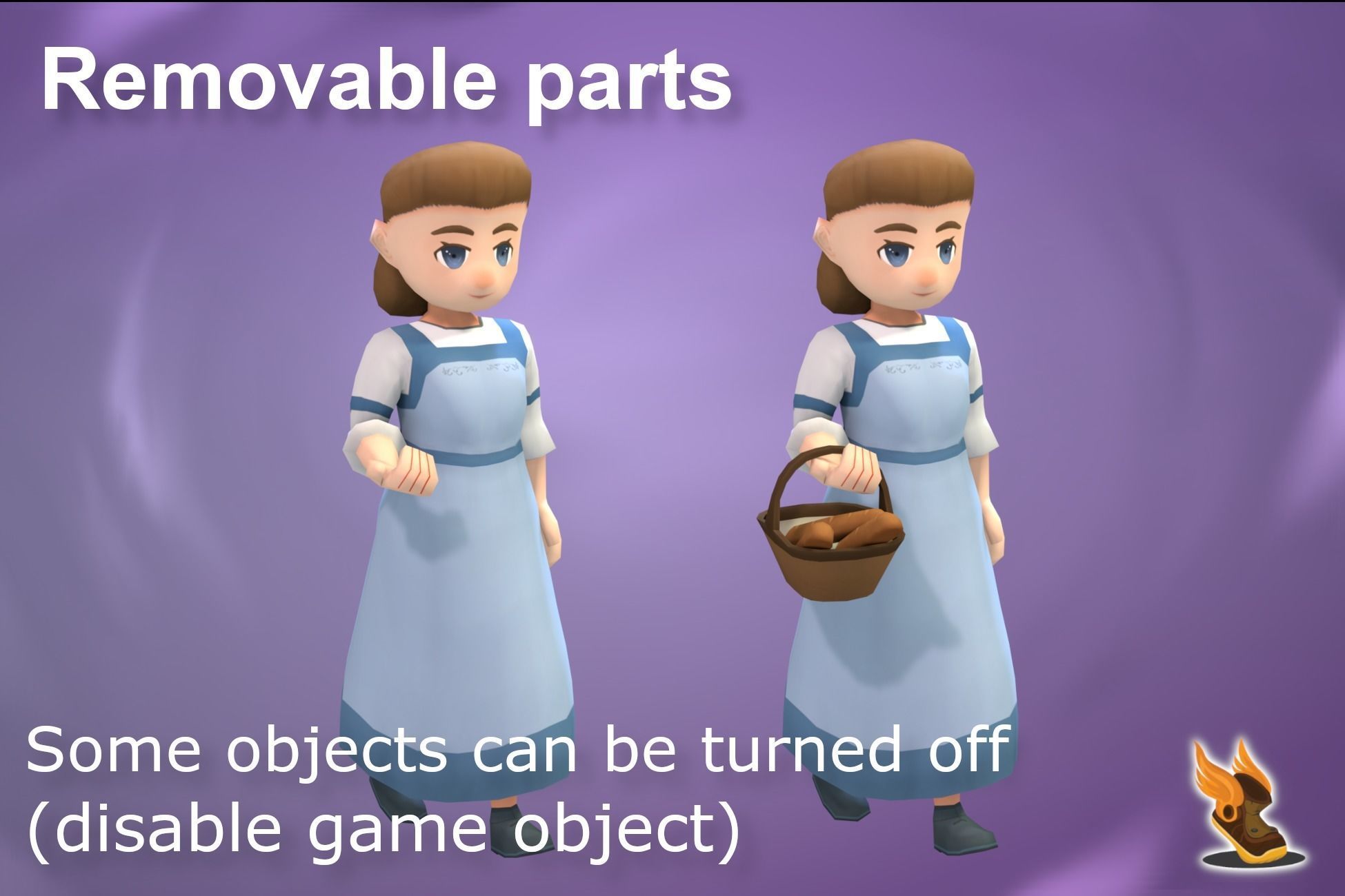 Stylized NPC - Peasants Bundle Low-poly 3D model_38