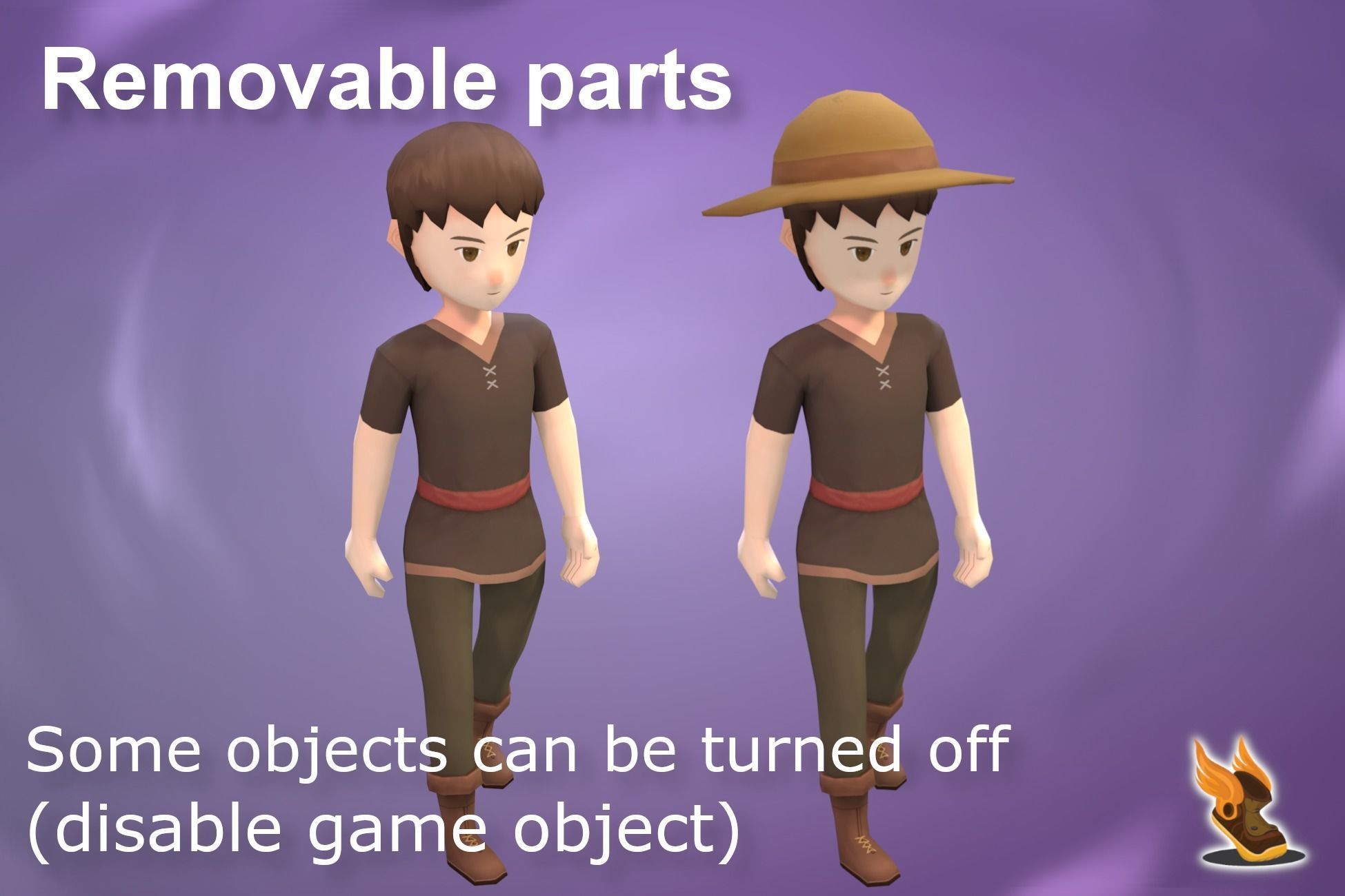 Stylized NPC - Peasants Bundle Low-poly 3D model_31
