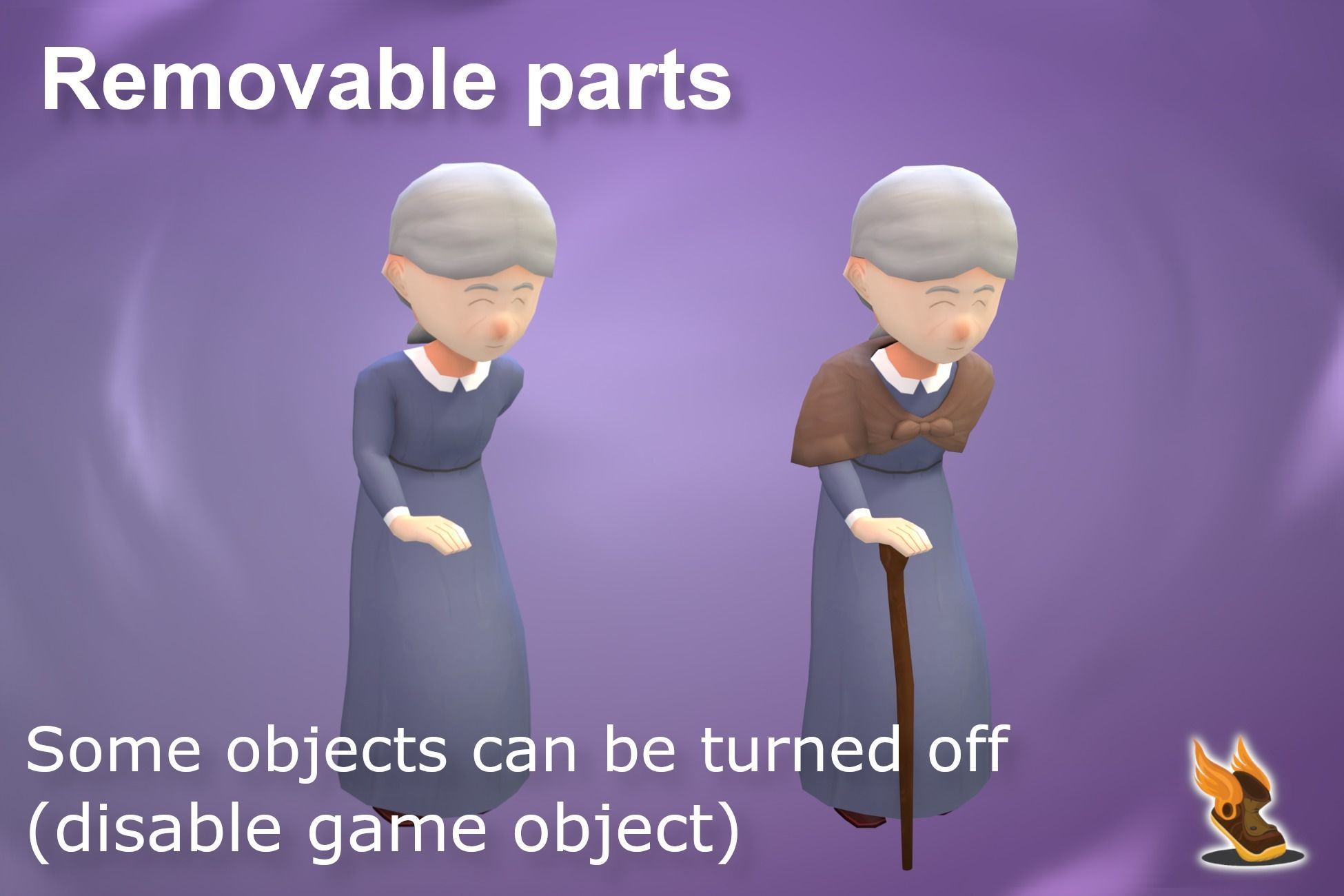 Stylized NPC - Peasants Bundle Low-poly 3D model_42