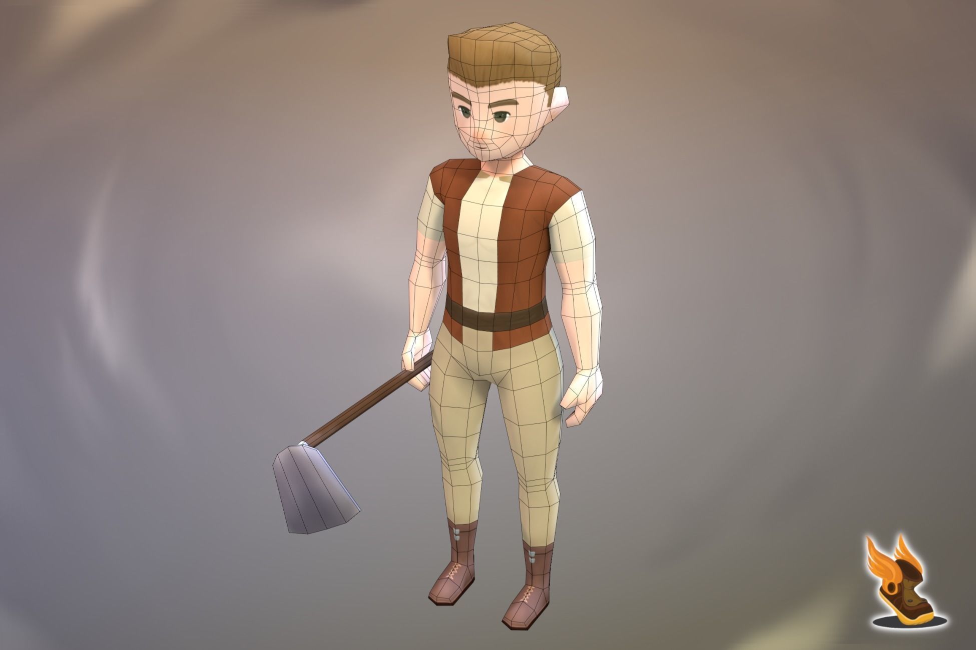 Stylized NPC - Peasants Bundle Low-poly 3D model_44