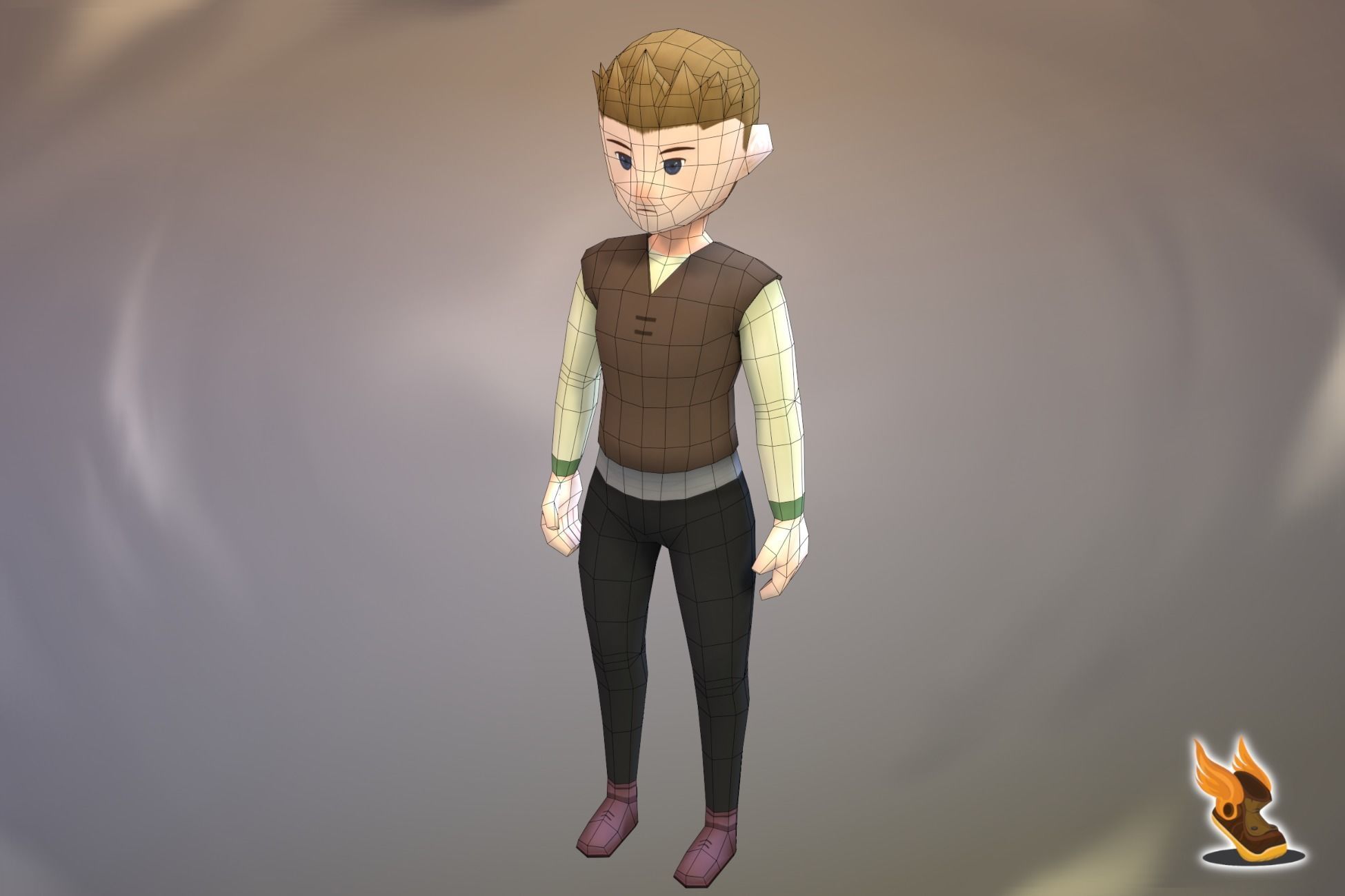 Stylized NPC - Peasants Bundle Low-poly 3D model_45