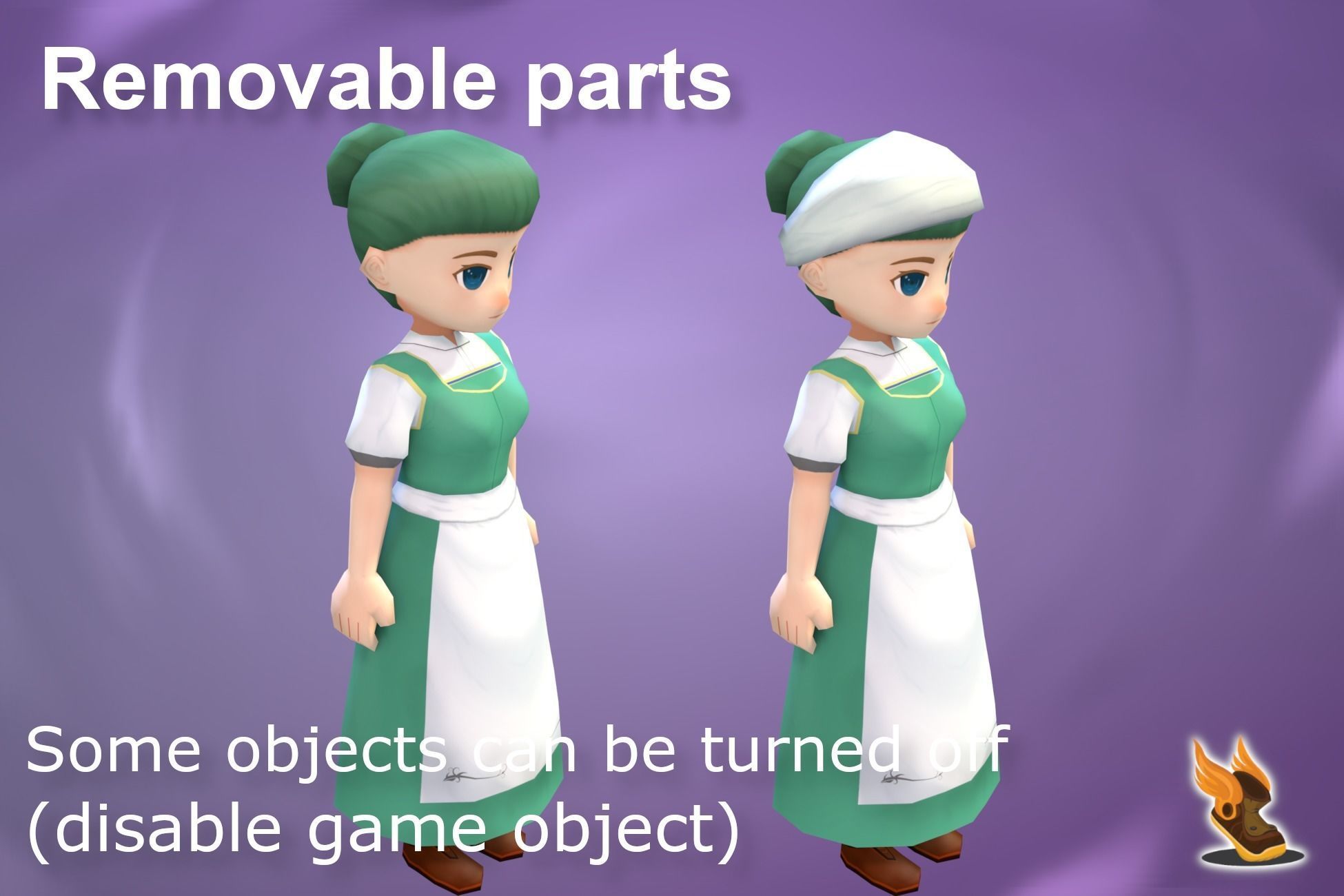 Stylized NPC - Peasants Bundle Low-poly 3D model_36