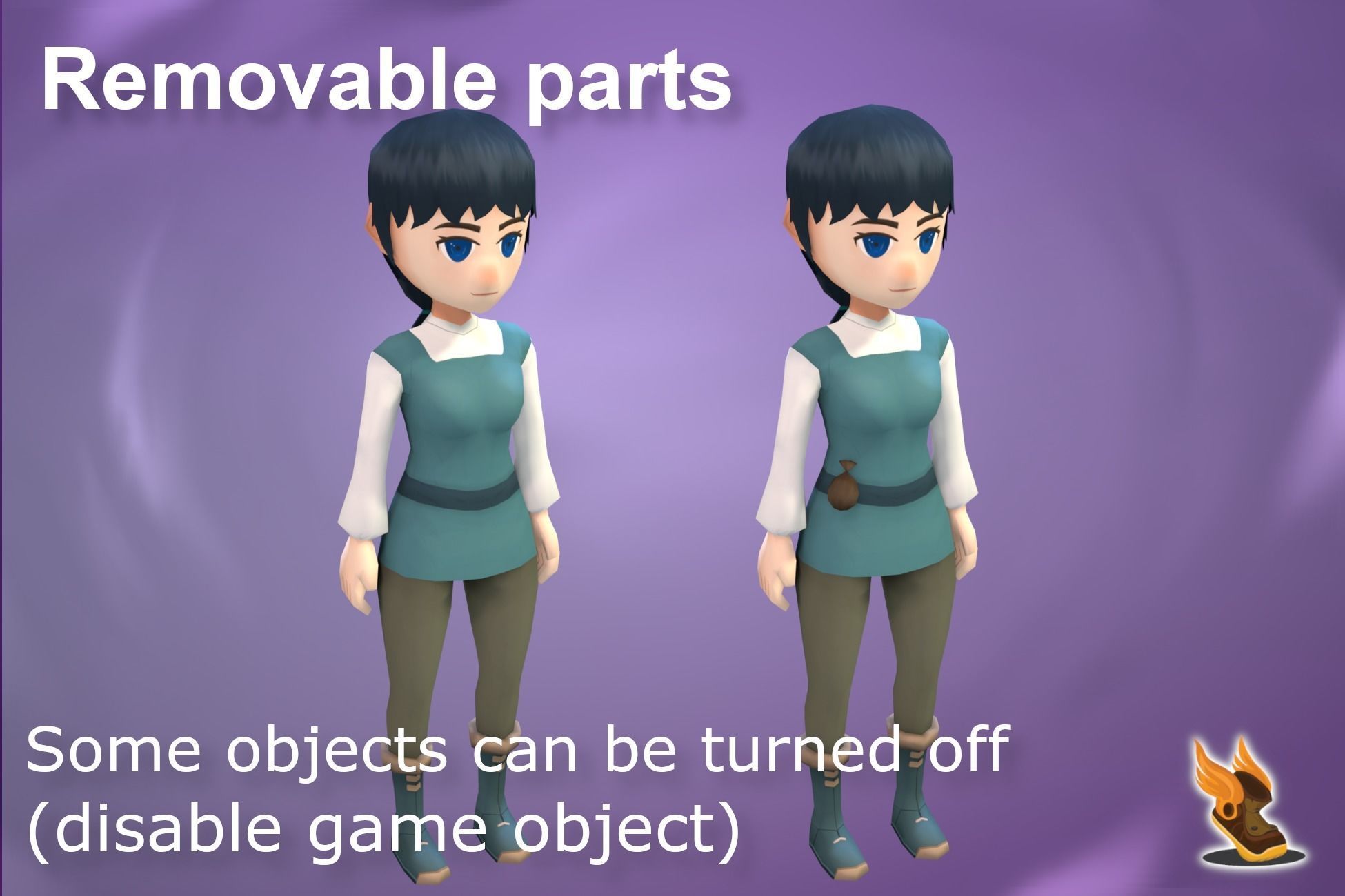 Stylized NPC - Peasants Bundle Low-poly 3D model_37