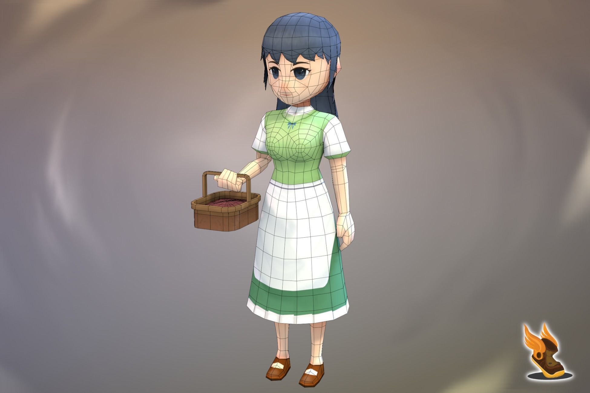 Stylized NPC - Peasants Bundle Low-poly 3D model_47