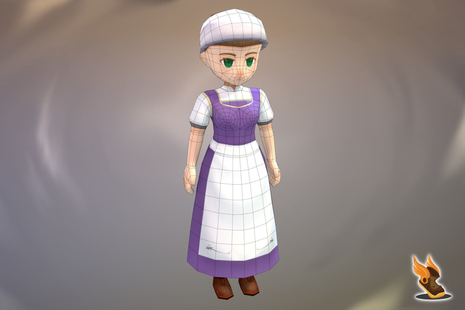 Stylized NPC - Peasants Bundle Low-poly 3D model_48