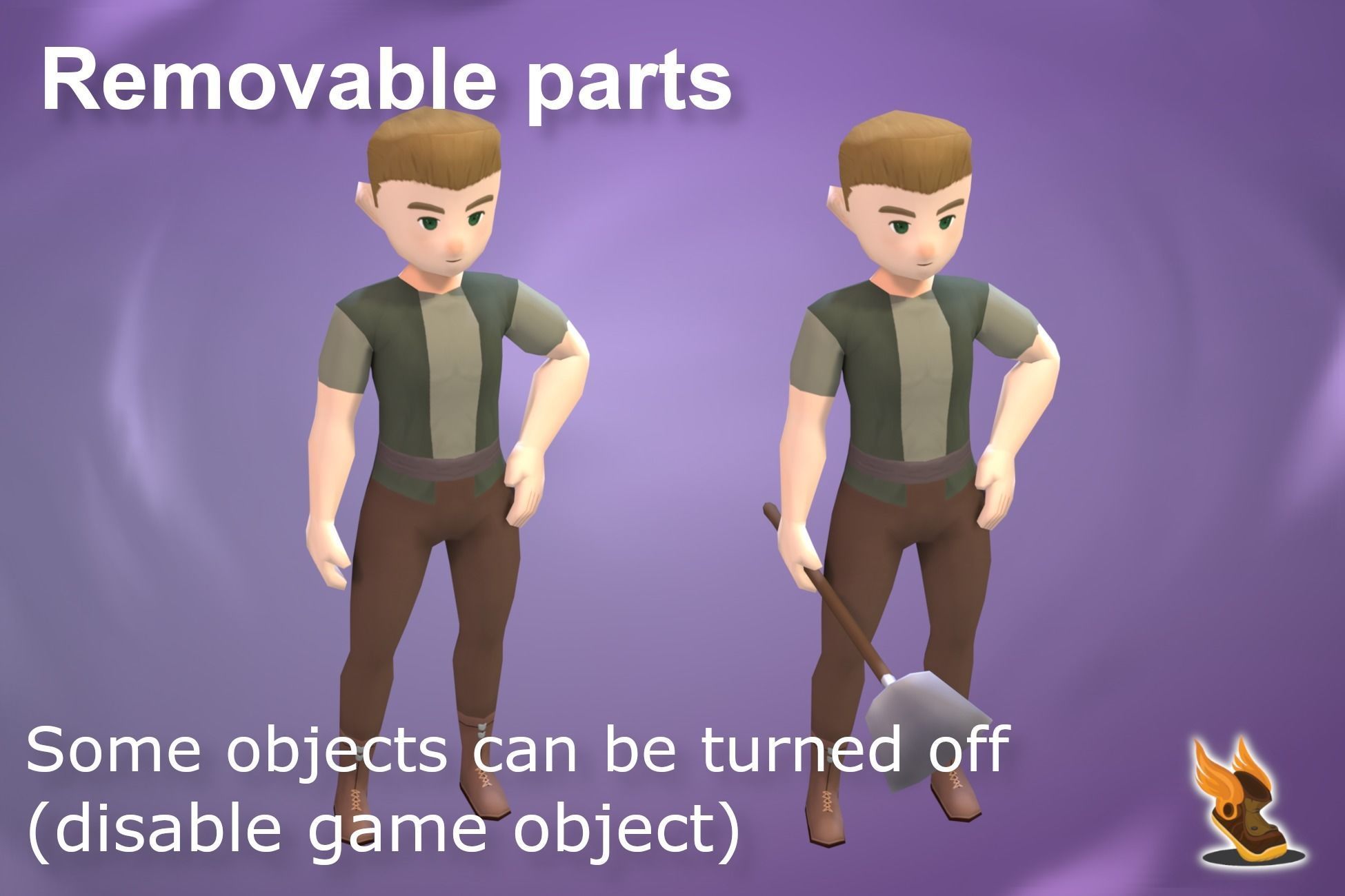 Stylized NPC - Peasants Bundle Low-poly 3D model_32