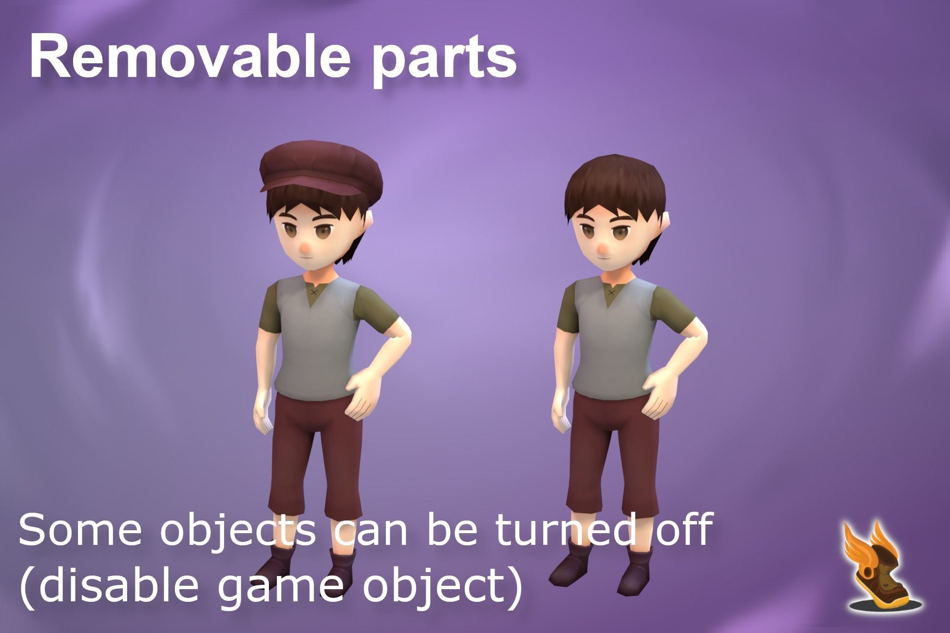 Stylized NPC - Peasants Bundle Low-poly 3D model_39