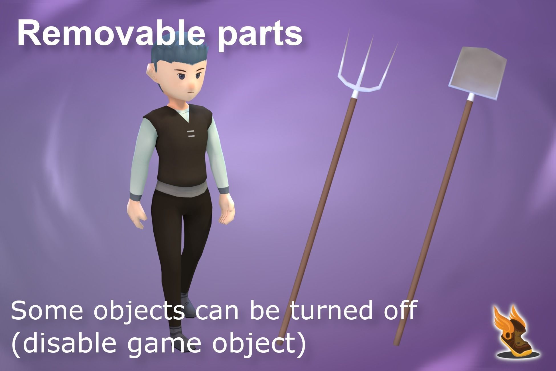 Stylized NPC - Peasants Bundle Low-poly 3D model_33