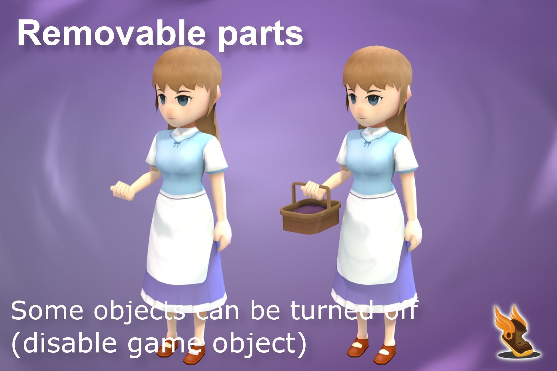 Stylized NPC - Peasants Bundle Low-poly 3D model_35