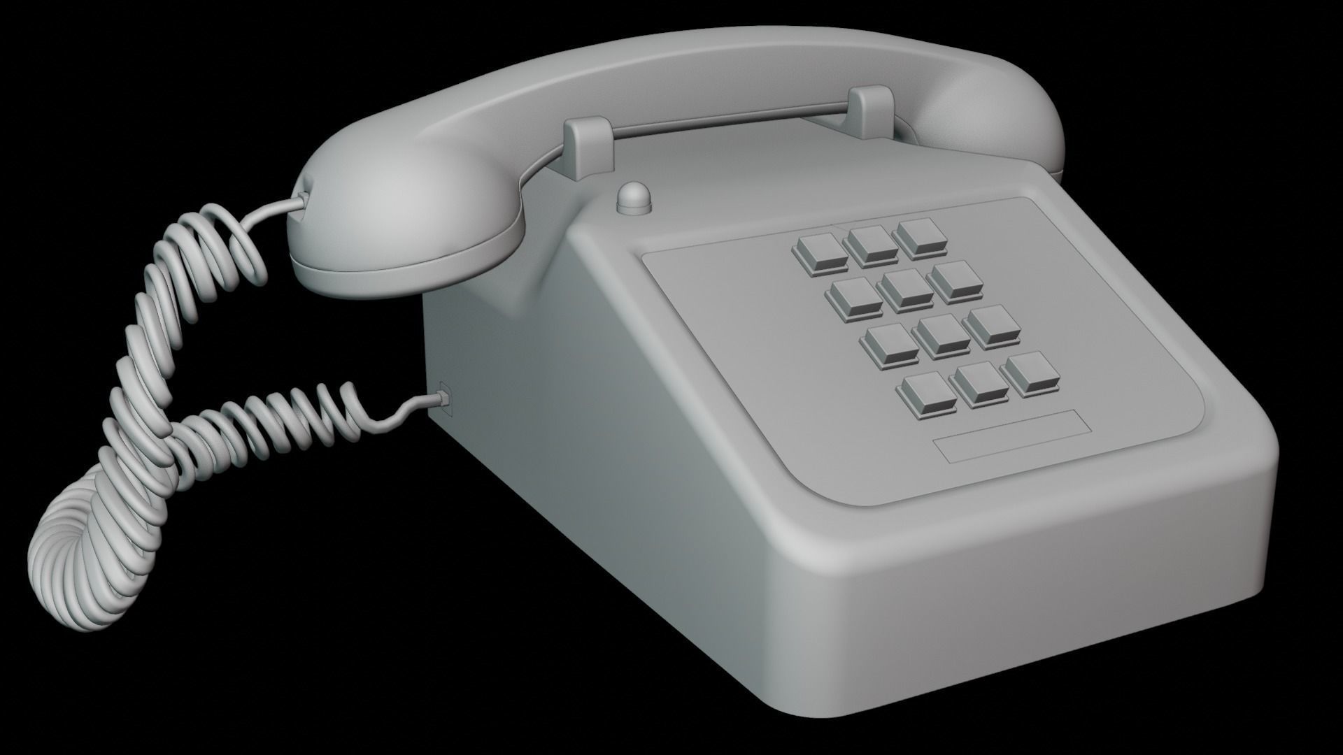 Old Landline phone Medium Poly Beige 4k textures 3D model_3