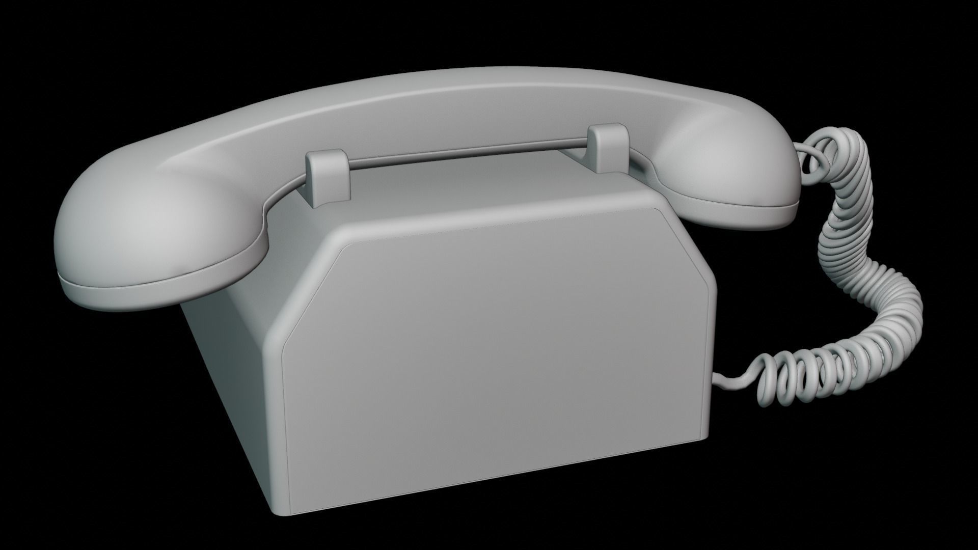 Old Landline phone Medium Poly Beige 4k textures 3D model_4