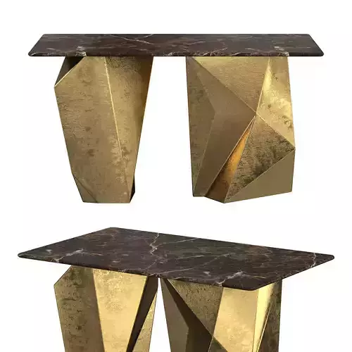 Geometric console brass marble 3D model