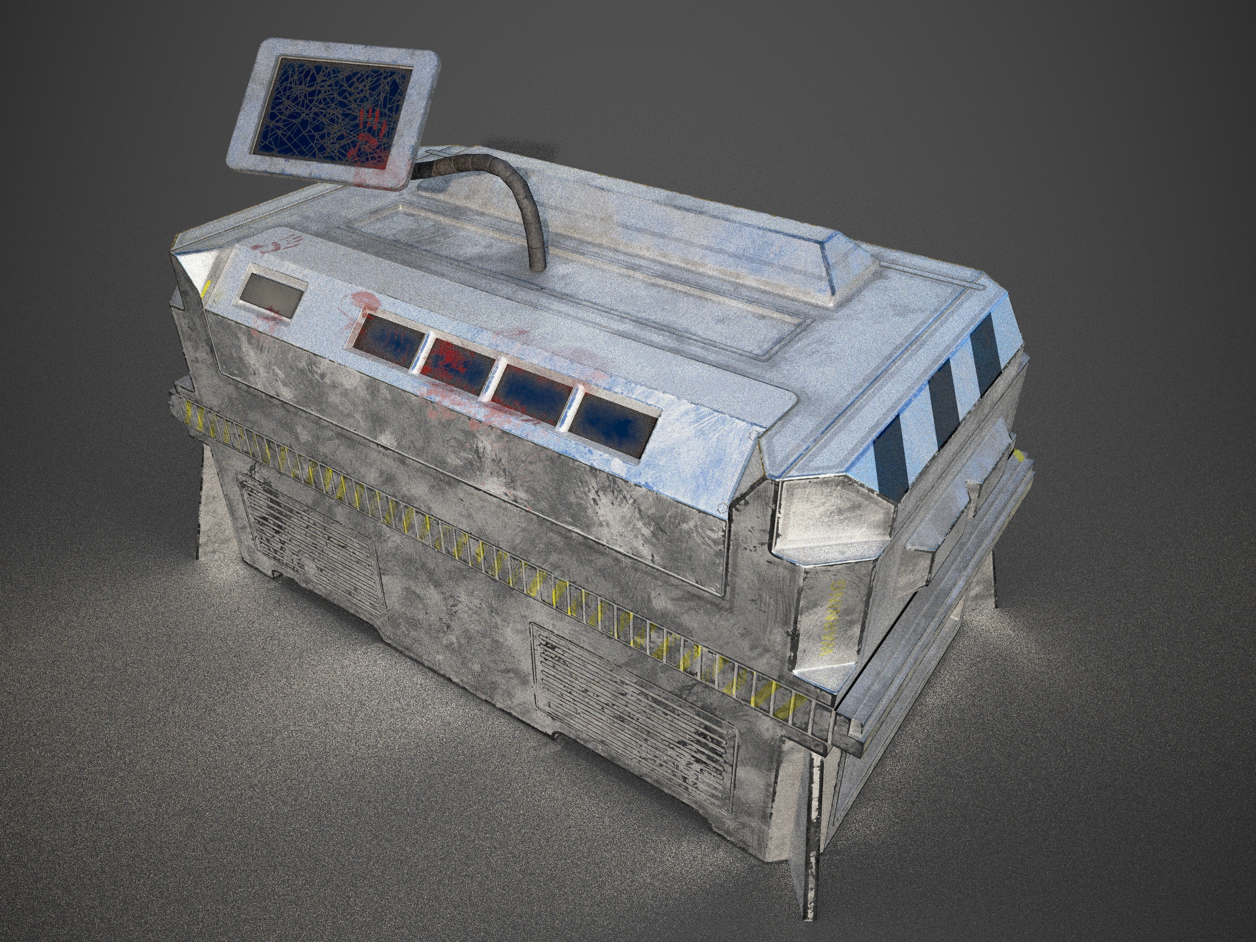 Sci-Fi Horror Crate Prop  Free low-poly 3D model_5