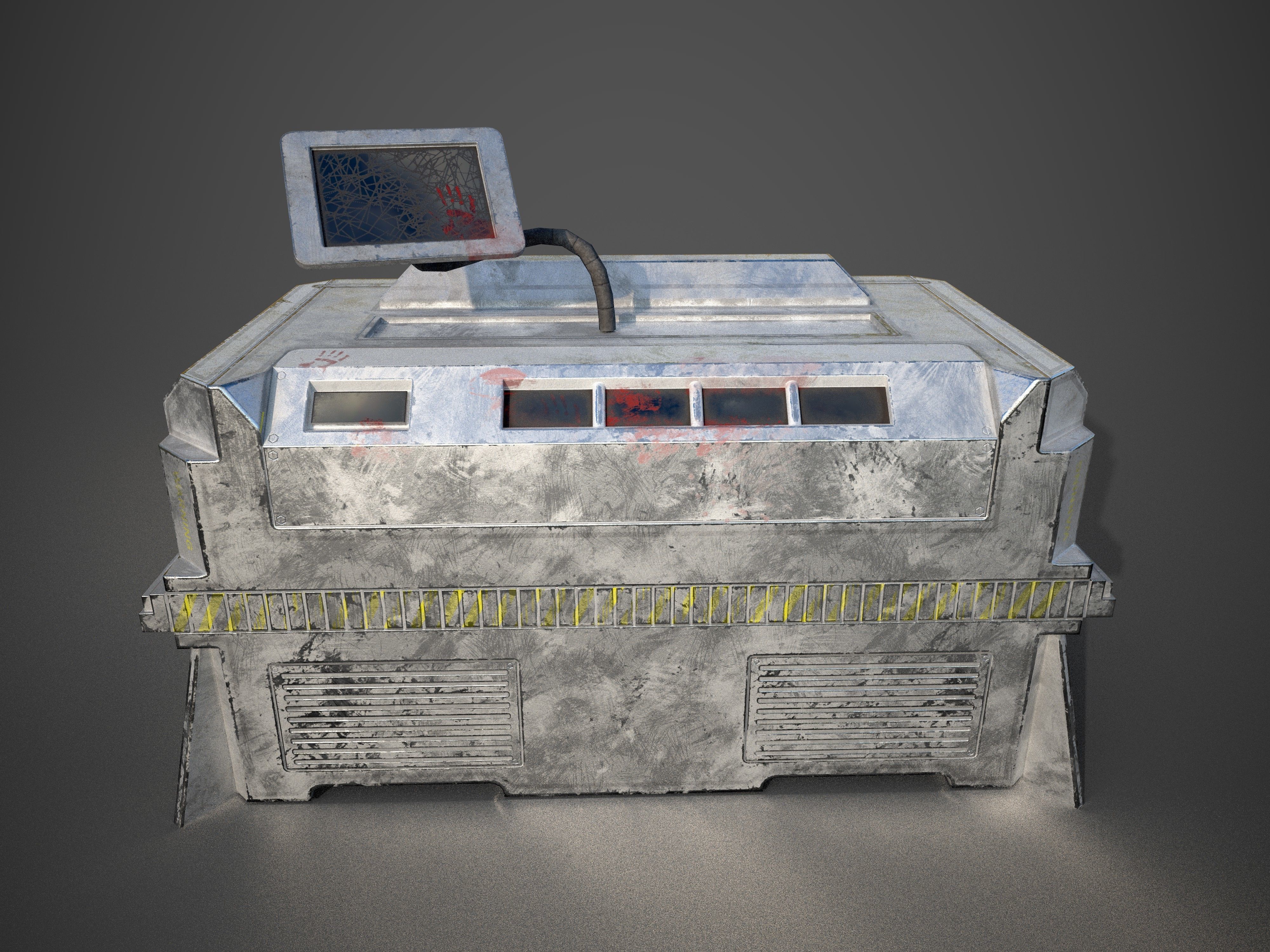 Sci-Fi Horror Crate Prop  Free low-poly 3D model_2