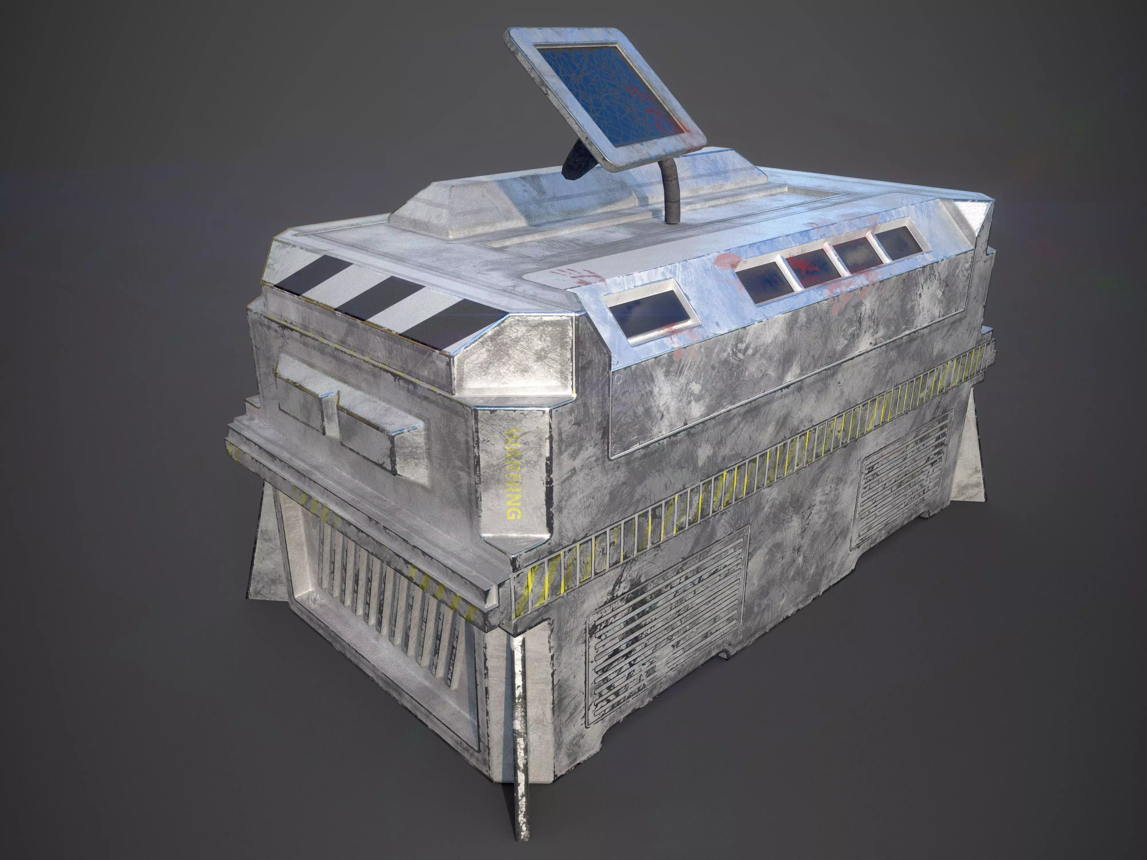 Sci-Fi Horror Crate Prop  Free low-poly 3D model_0