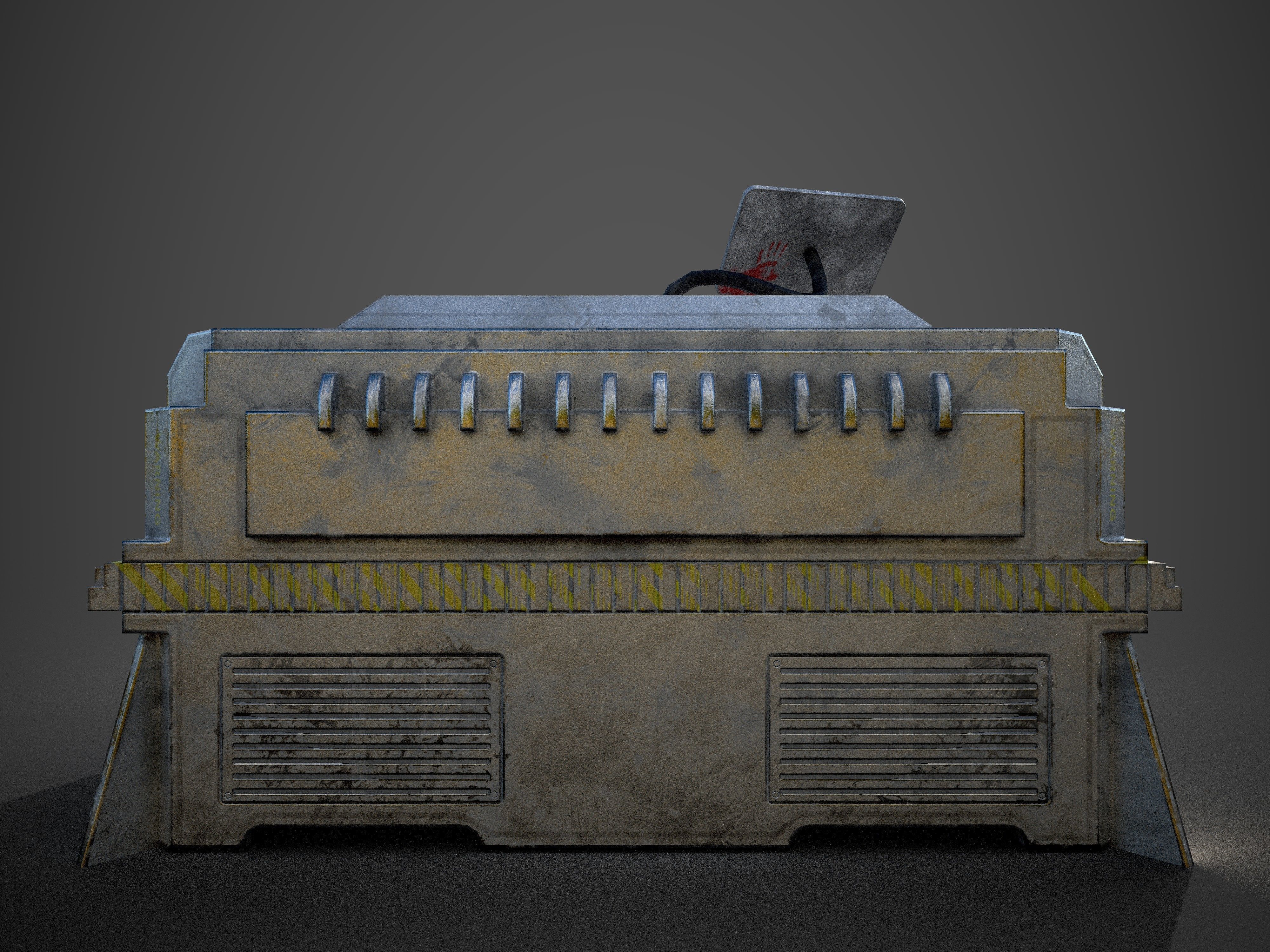 Sci-Fi Horror Crate Prop  Free low-poly 3D model_3