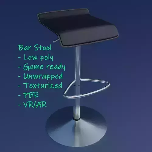 Bar stool Low-poly 3D model