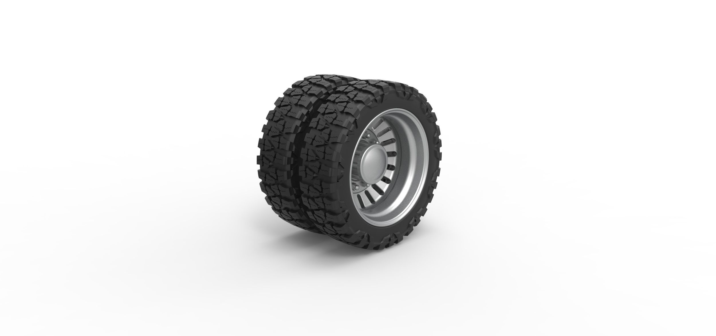 Rear semi wheel for pickup V12 Scale 1 to 25 3D print model_1