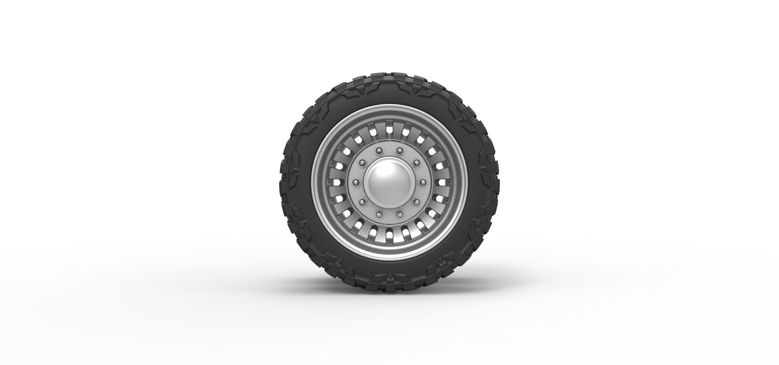 Rear semi wheel for pickup V12 Scale 1 to 25 3D print model_4