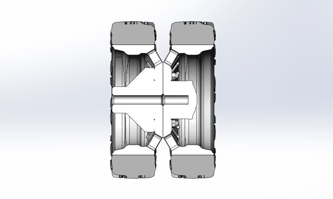 Rear semi wheel for pickup V12 Scale 1 to 25 3D print model_10