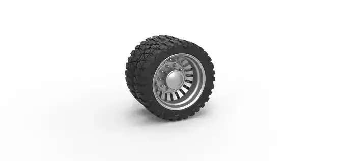 Rear semi wheel for pickup V12 Scale 1 to 25