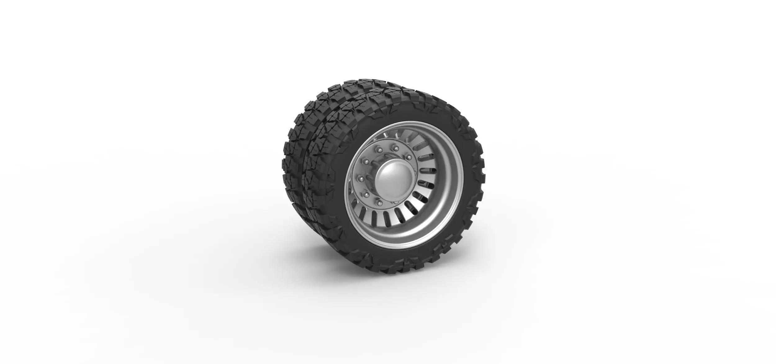 Rear semi wheel for pickup V12 Scale 1 to 25 3D print model_0