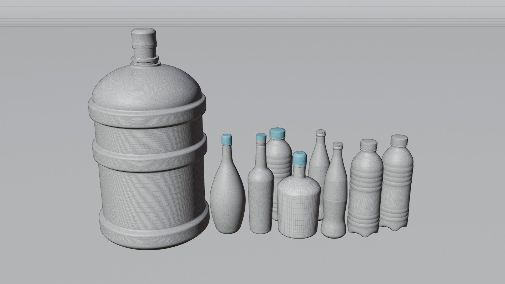 Simple Bottles Pack - Water Bottle - Jar 3D model_7