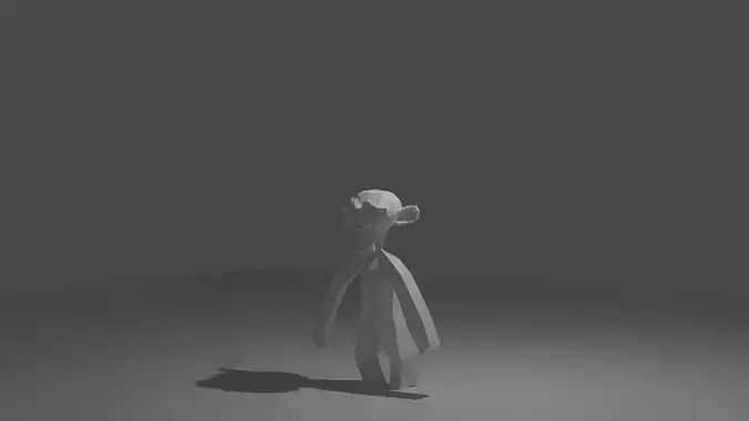 Suzane blender monkey with body Low-poly 3D model