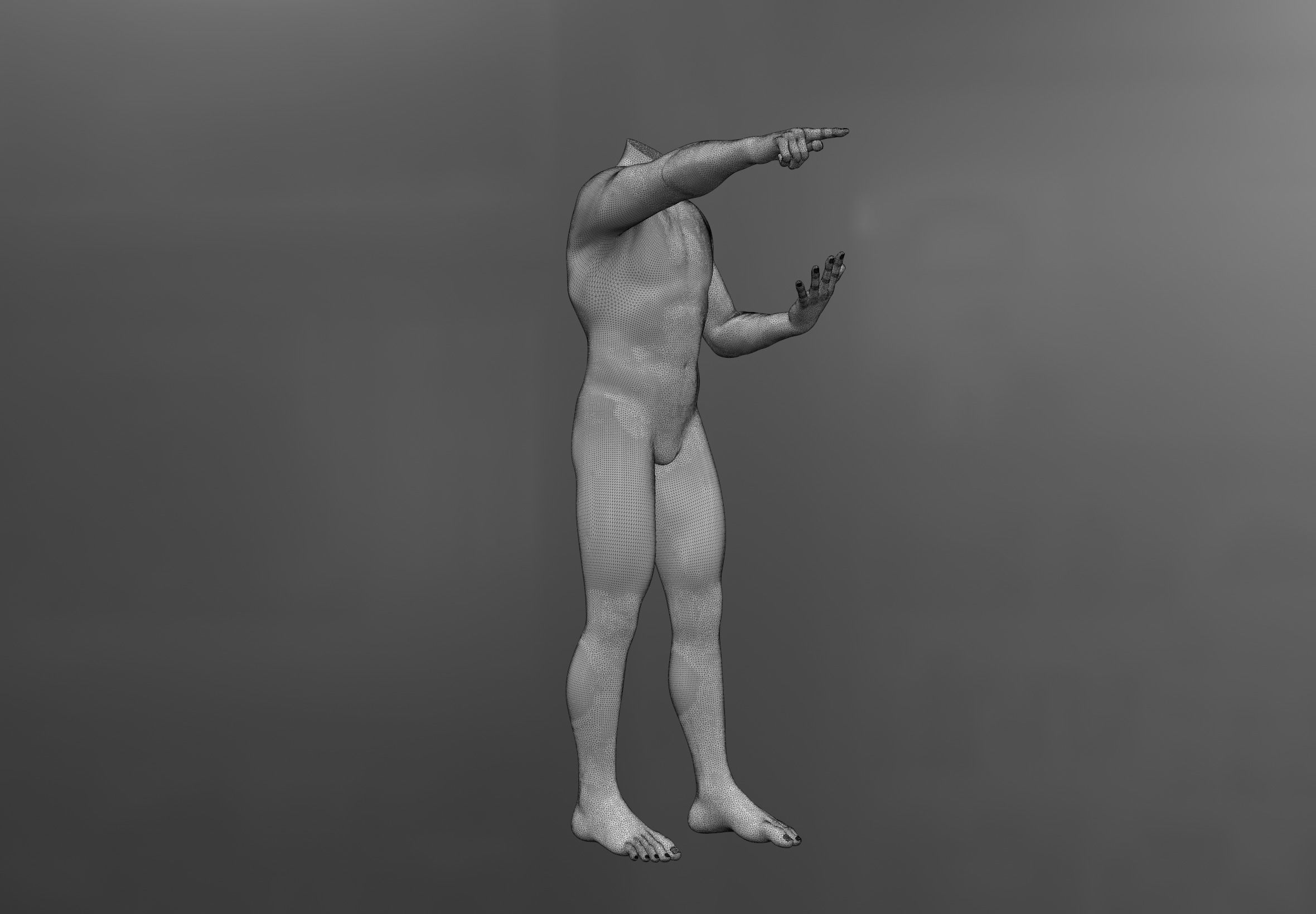 Pointing Man 3D model_5