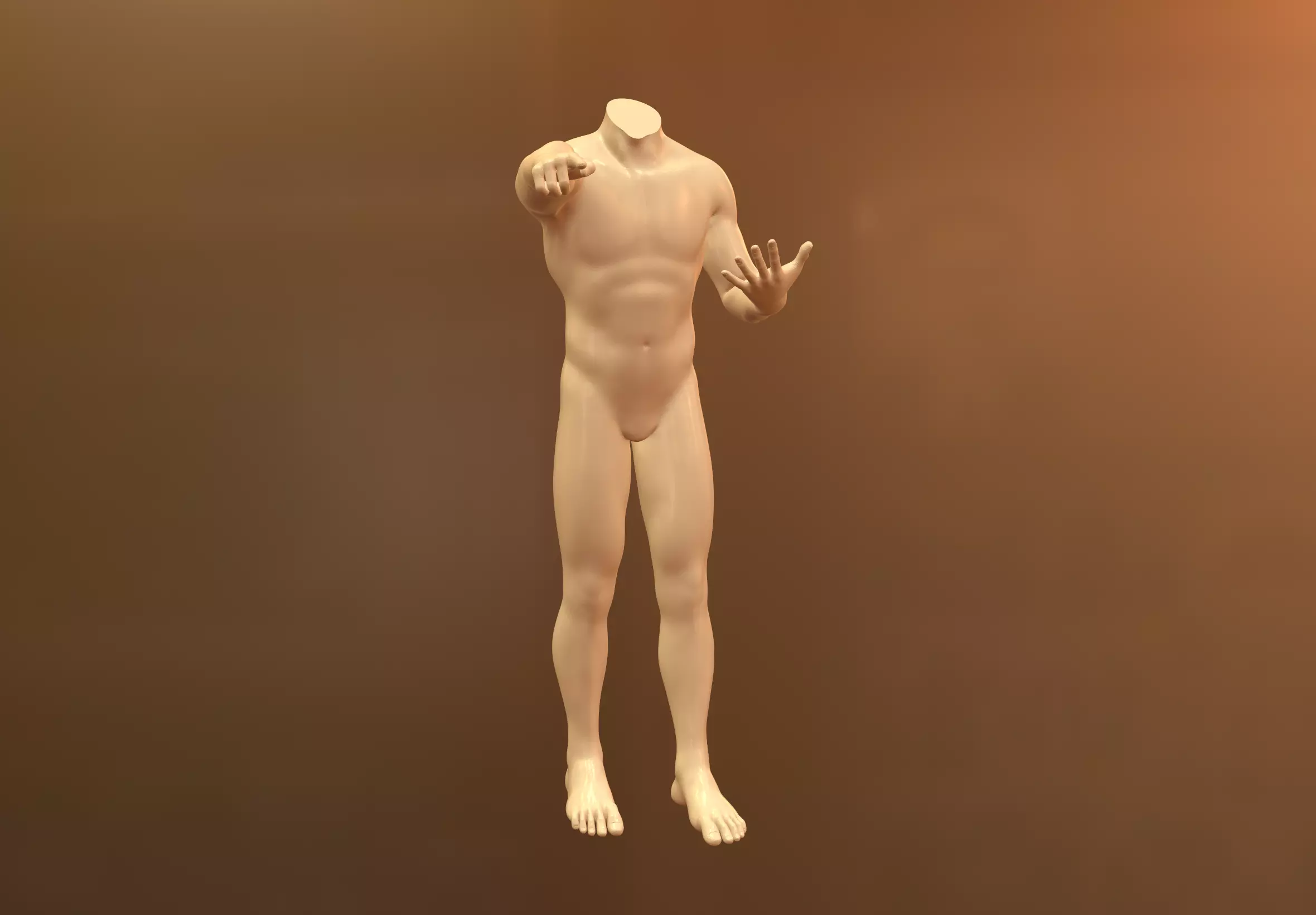 Pointing Man 3D model_0