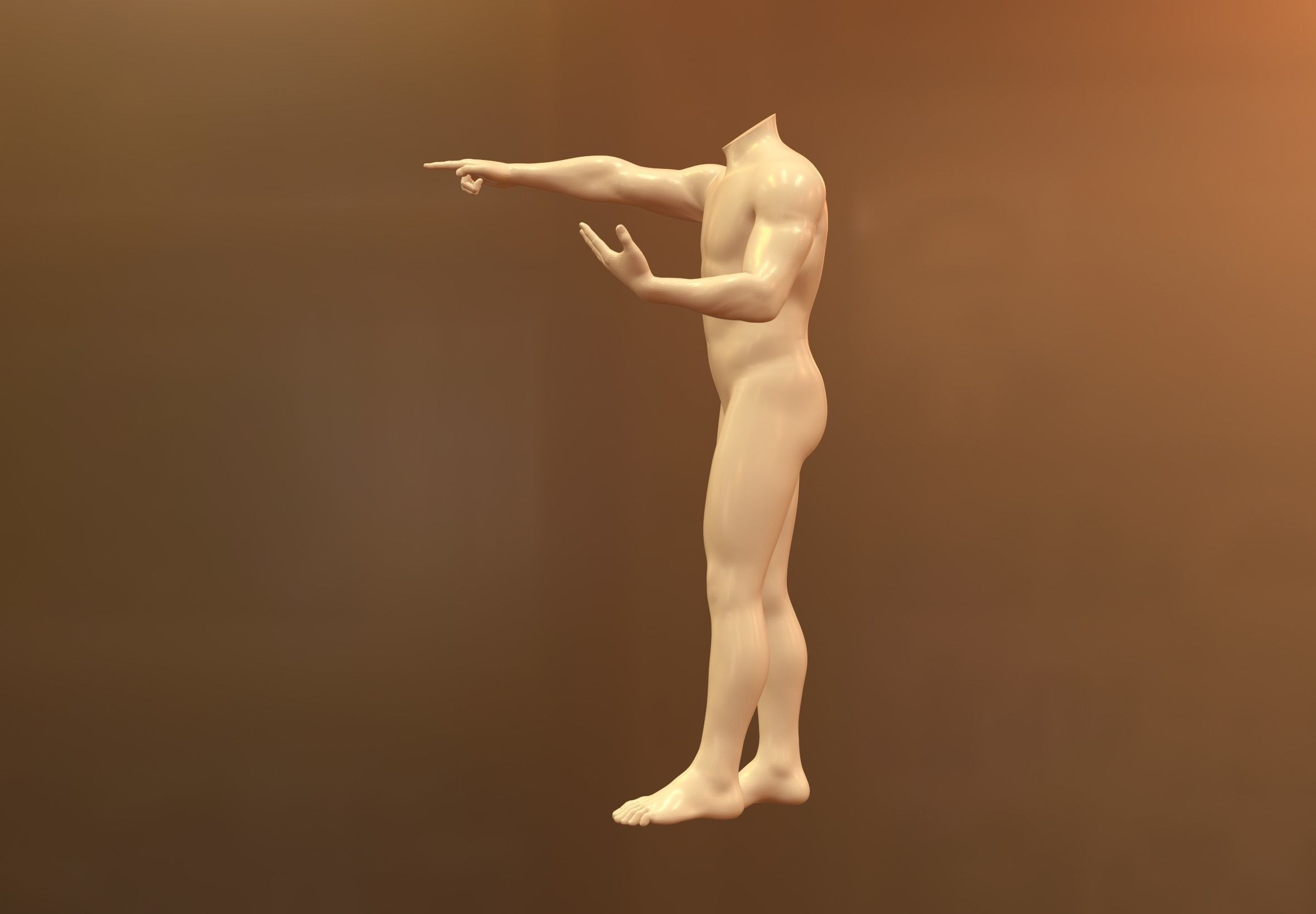 Pointing Man 3D model_2