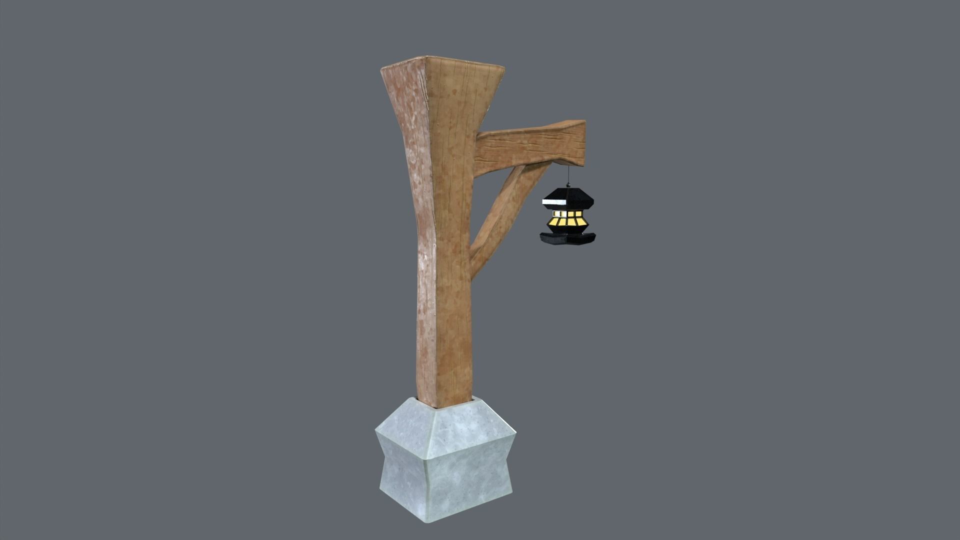 Low Poly Street Lamp Low-poly 3D model_3