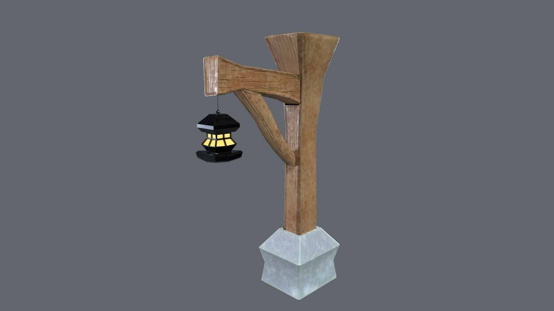 Low Poly Street Lamp Low-poly 3D model_1
