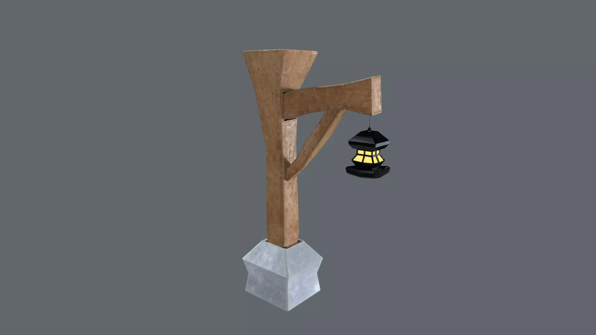 Low Poly Street Lamp Low-poly 3D model_0