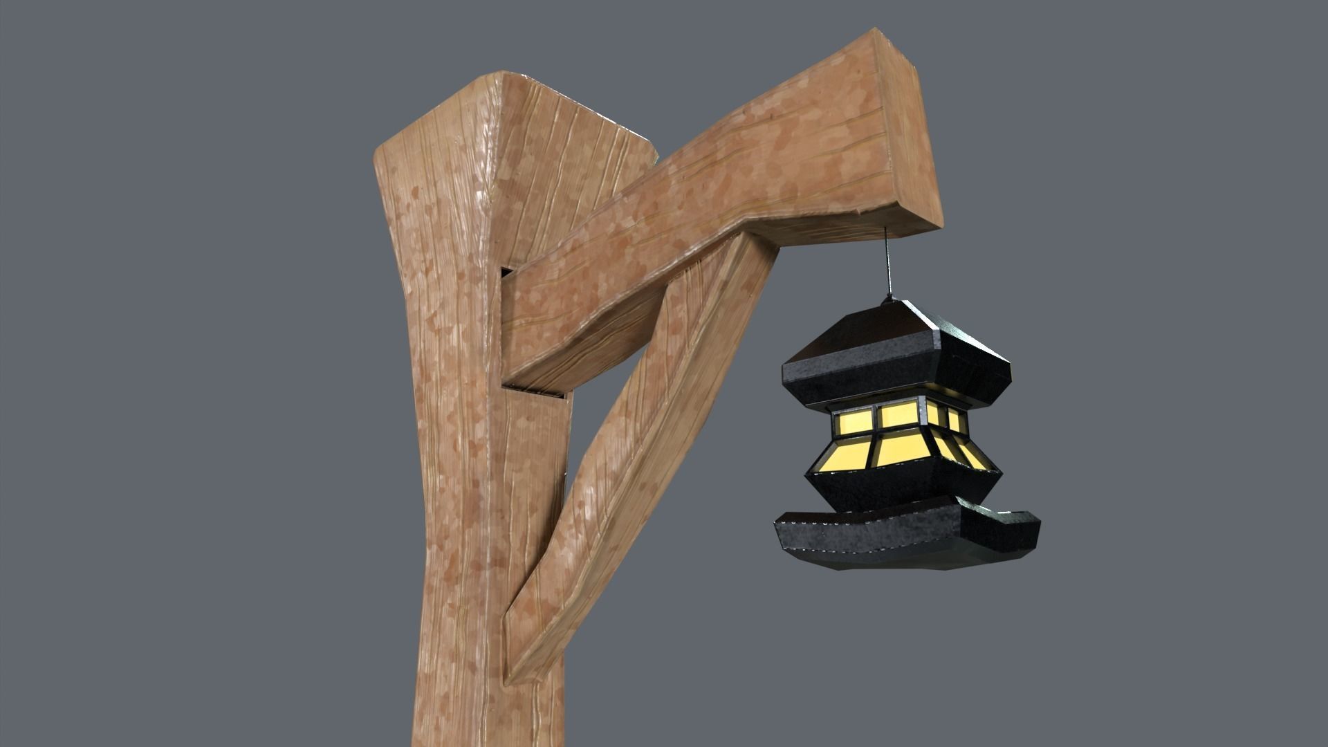 Low Poly Street Lamp Low-poly 3D model_2