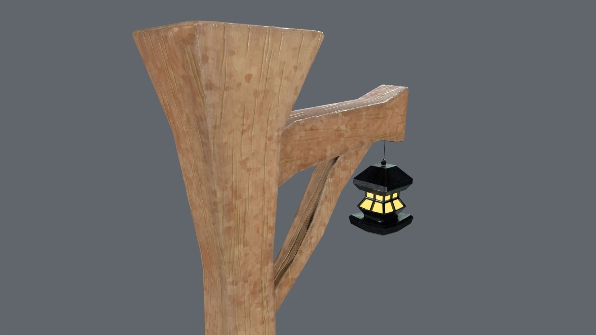 Low Poly Street Lamp Low-poly 3D model_4
