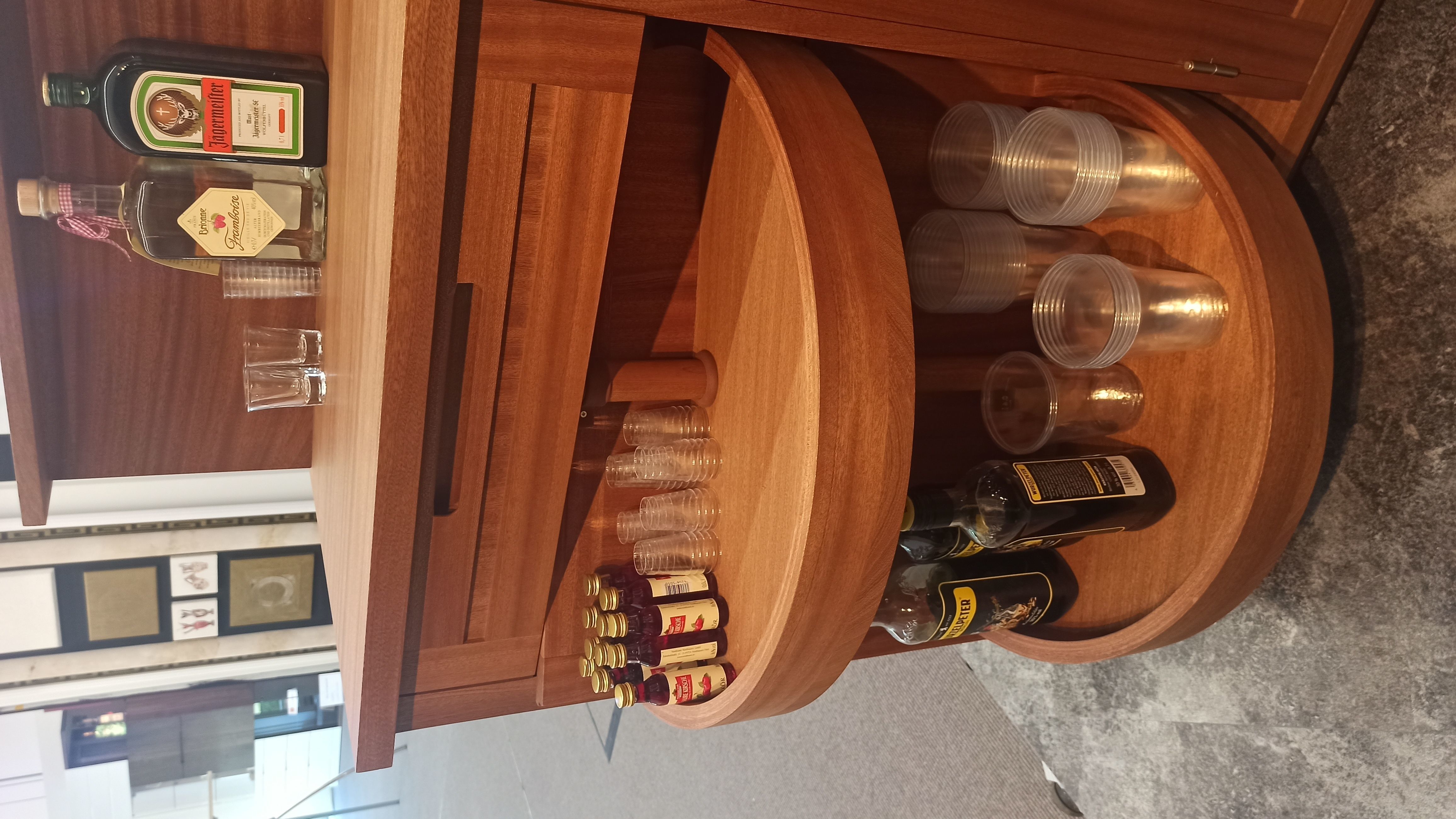 Cabinet swing door mechanism half round cabinets Woodworking 3D print model_6