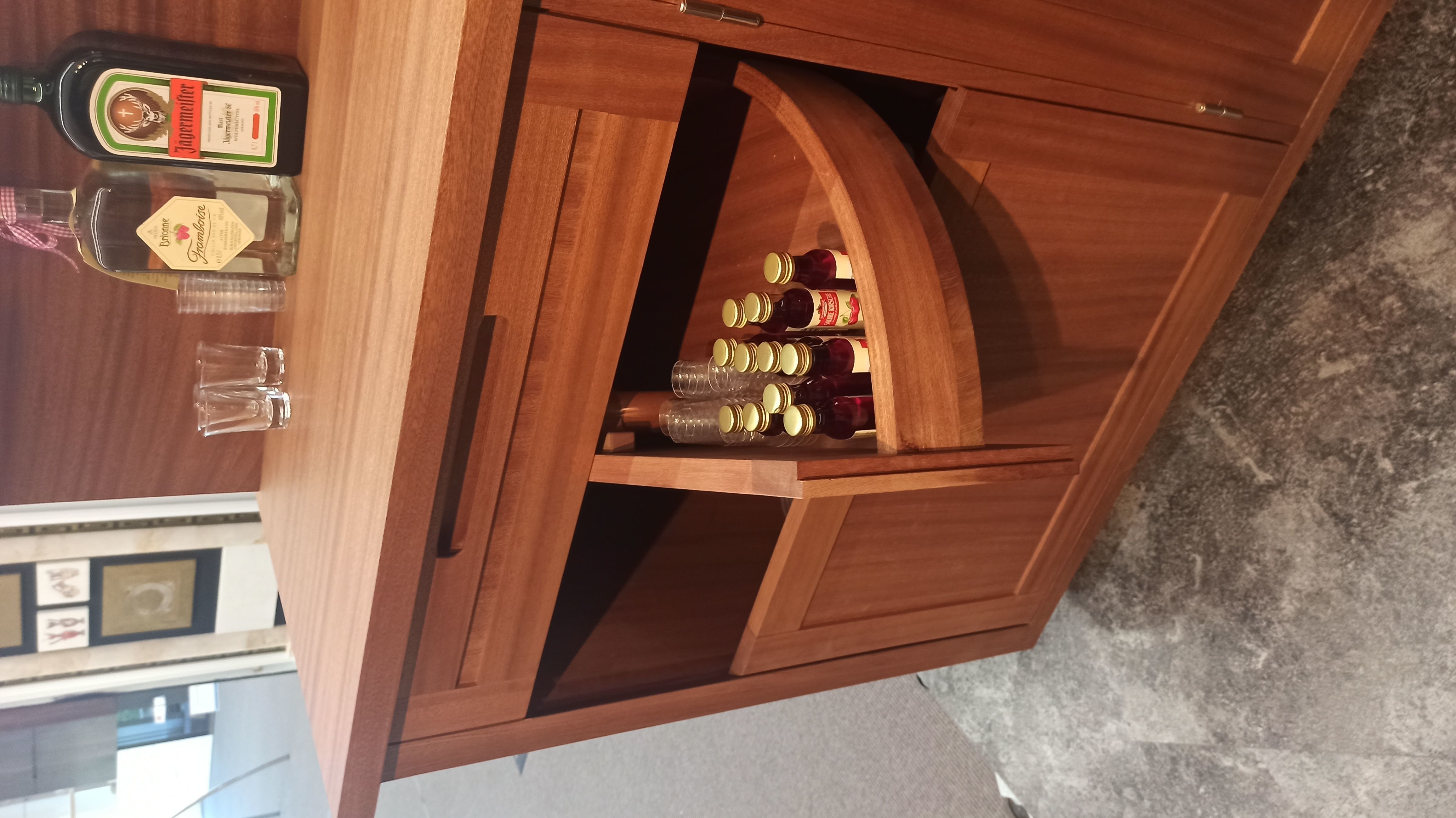 Cabinet swing door mechanism half round cabinets Woodworking 3D print model_5