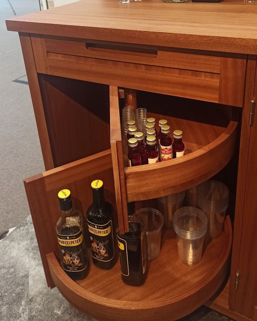 Cabinet swing door mechanism half round cabinets Woodworking 3D print model_4