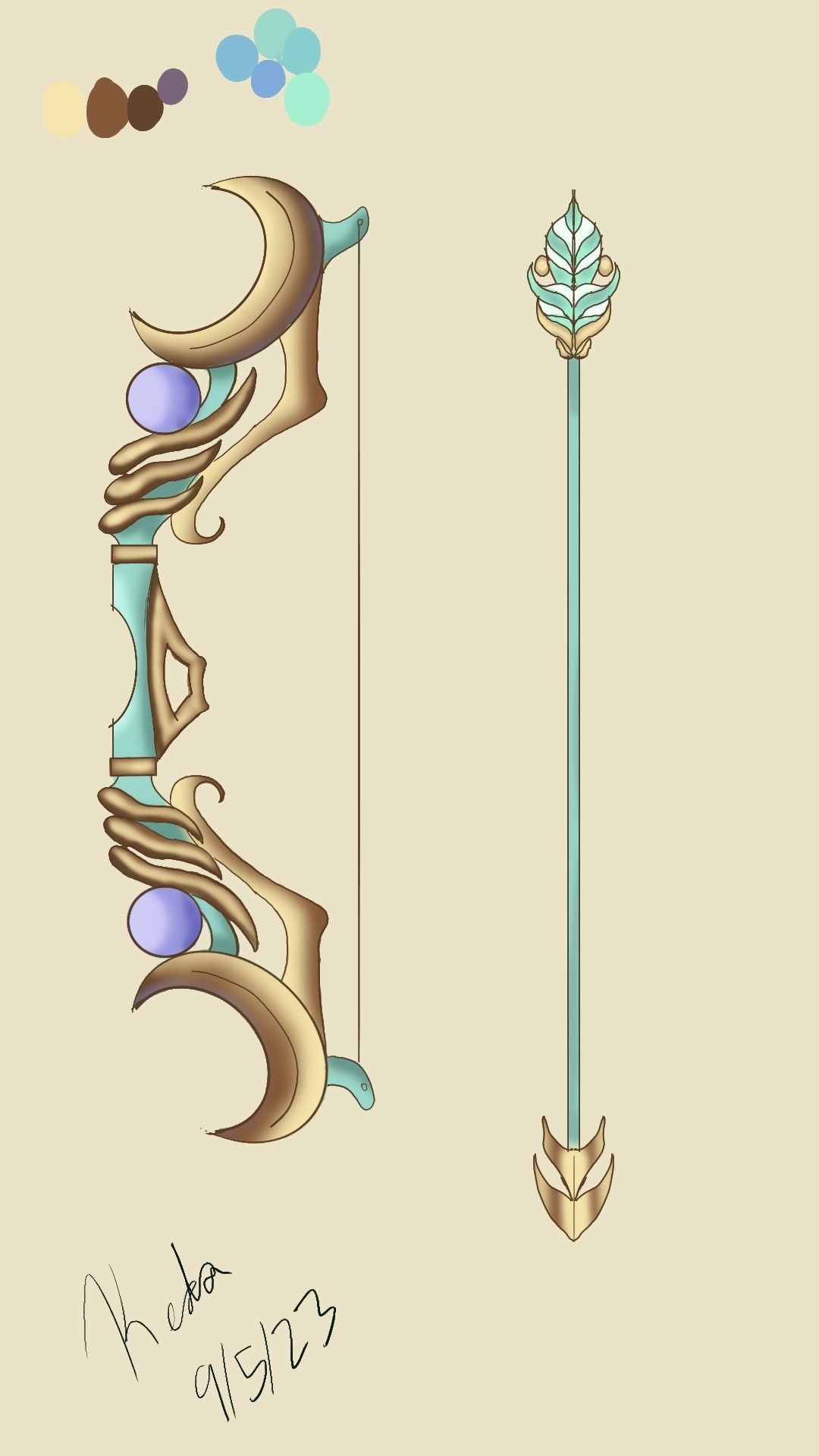 Golden Moon Bow 3D print model_3