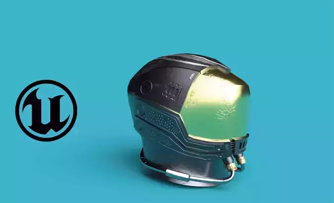 Sci fi medium poly Helmet  Low-poly 3D model